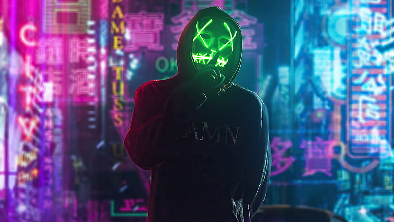 Aston Martin Boy , hoodie, mask, artist, artwork, digital-art, HD wallpaper