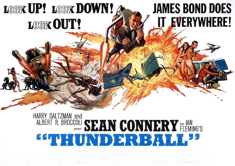 Thunderball, Poster, Cinema, James Bond, Movies, HD wallpaper