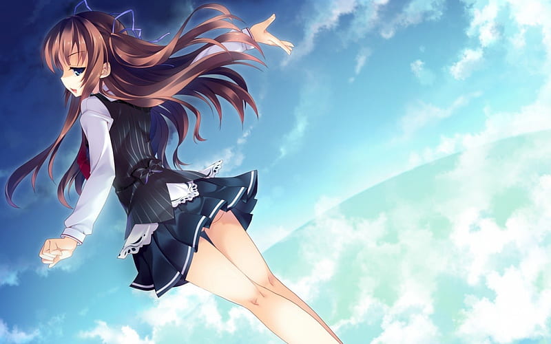 Here Is It Pretty Bonito Clouds Sweet Nice Anime Beauty Anime Girl Long Hair Hd Wallpaper Peakpx