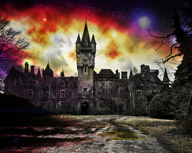 Dark Castle, colors, HD wallpaper