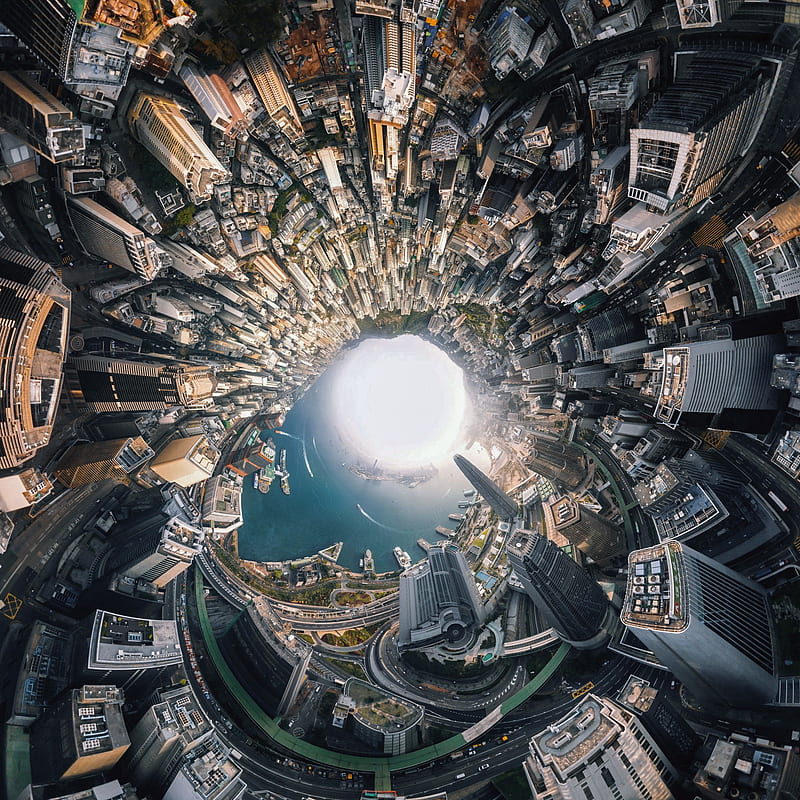 digital art, cityscape, Hong Kong, Asia, HD phone wallpaper