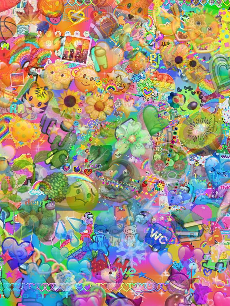 Rainbow indie emojis, aesthetic, emoji, indie kid, HD phone wallpaper