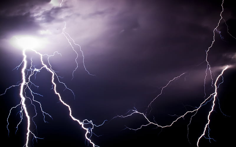 Lightning Storm, nighttime, lightning, nature, clouds, forces of nature, storm, night, HD wallpaper