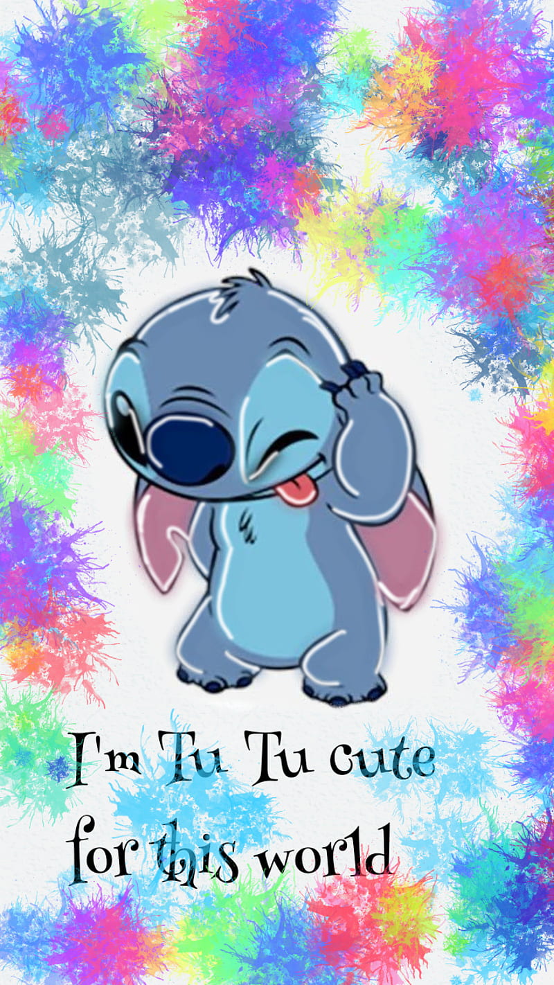 Im tutu cute for , stitch, happy, themes, HD phone wallpaper