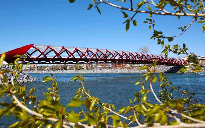 Peace Bridge, Canada, Bridge, River, Bow, HD wallpaper