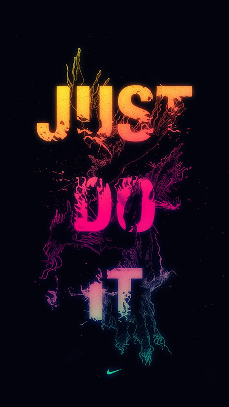 Just do it, neon, logo, HD phone wallpaper | Peakpx