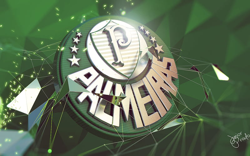 SE Palmeiras FC, 3D logo, Brazilian Serie A, creative, football, Junior Prado, fan art, brazilian football club, soccer, Palmeiras FC, Sao Paulo, Brazil, HD wallpaper