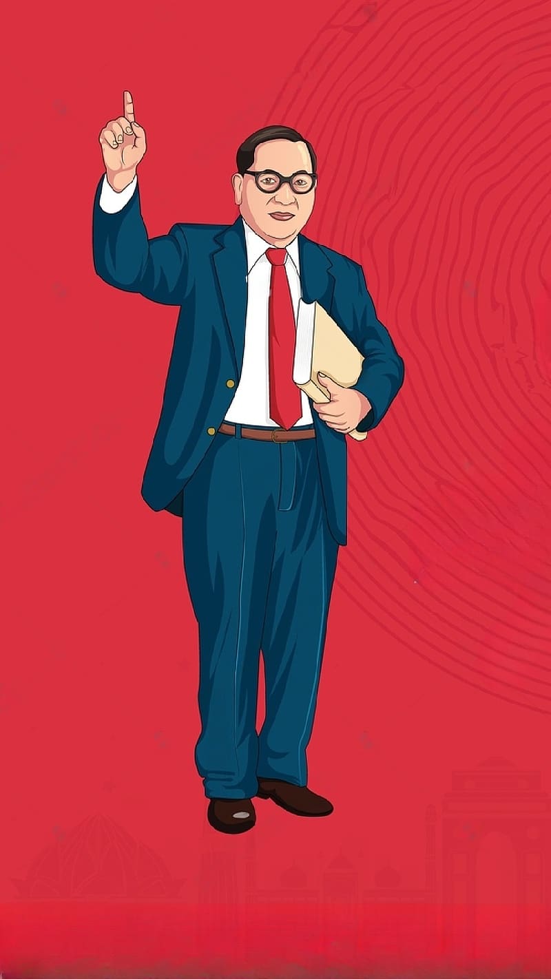Dr Ambedkar, Red Background, indian jurist, indian economist, HD phone wallpaper