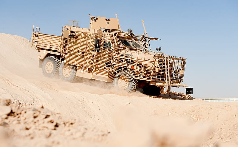 Here they come, military, sand, truck, people, HD wallpaper
