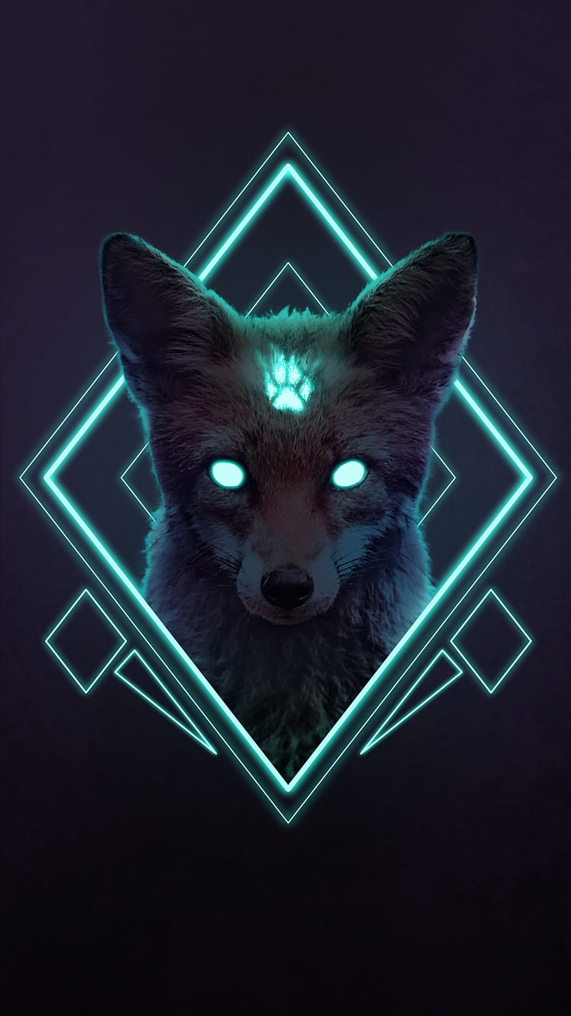 Neon Fox Aura Neon Animal Aura Blue Blue Flame Blue Neon Burning Cyan Hd Mobile Wallpaper Peakpx