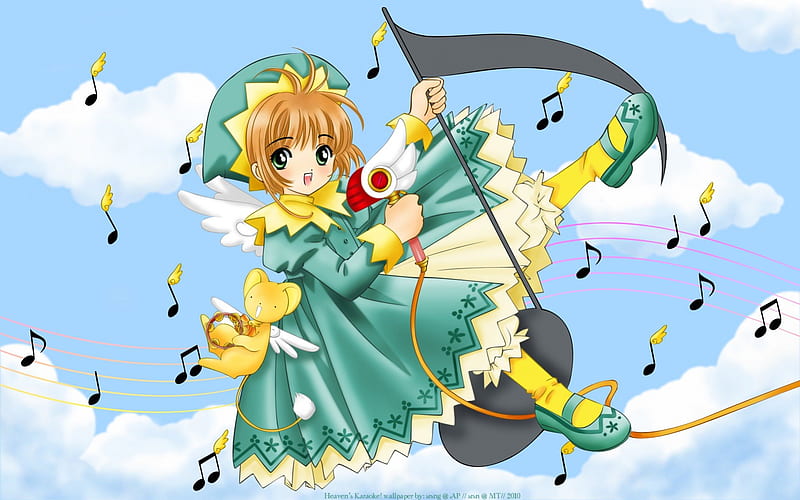 Riding Sound, Cute, Card Captor, Kinomoto, Anime, Sakura, Girl, Kero ...