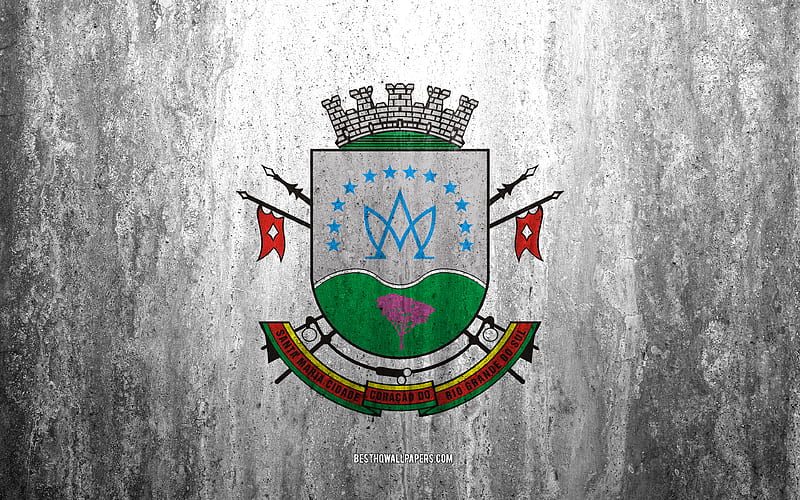 Flag of Santa Maria stone background, Brazilian city, grunge flag, Santa Maria, Brazil, Santa Maria flag, grunge art, stone texture, flags of brazilian cities, HD wallpaper