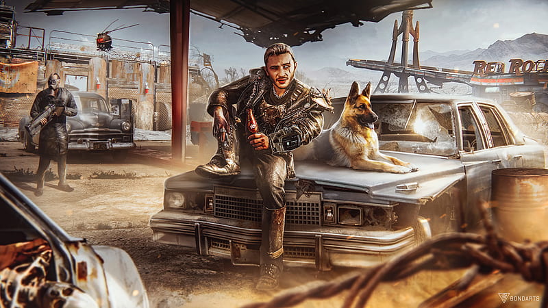 Fallout Boy, fallout, artist, artwork, digital-art, dog, HD wallpaper
