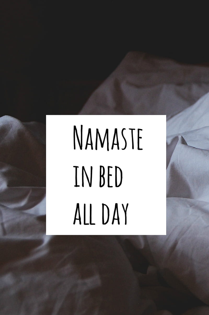 Namaste, bed, funny, sayings, signs, sleeping, HD phone wallpaper | Peakpx