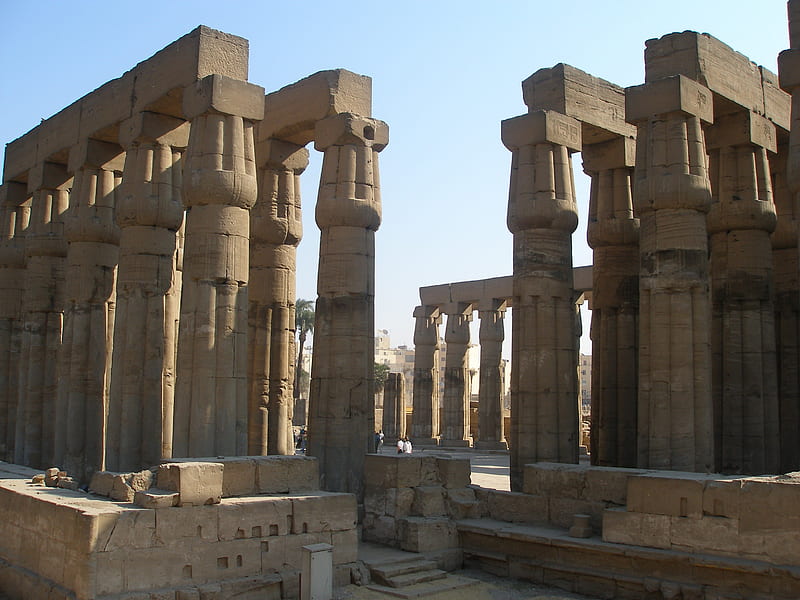 Ruins of Egyptian Temple Luxor, architecture, ruins, temples, ancient, HD wallpaper