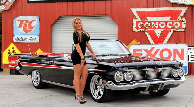 1961-Chevy-Impala-SS-Convertible, Classic, Babe, GM, Sexy, HD wallpaper