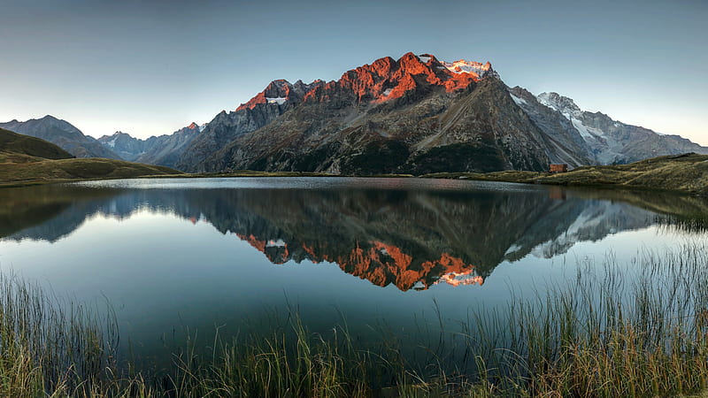 Lac du Pontet, Hautes Alps, France, nature, reflection, mountains, lake, france, HD wallpaper
