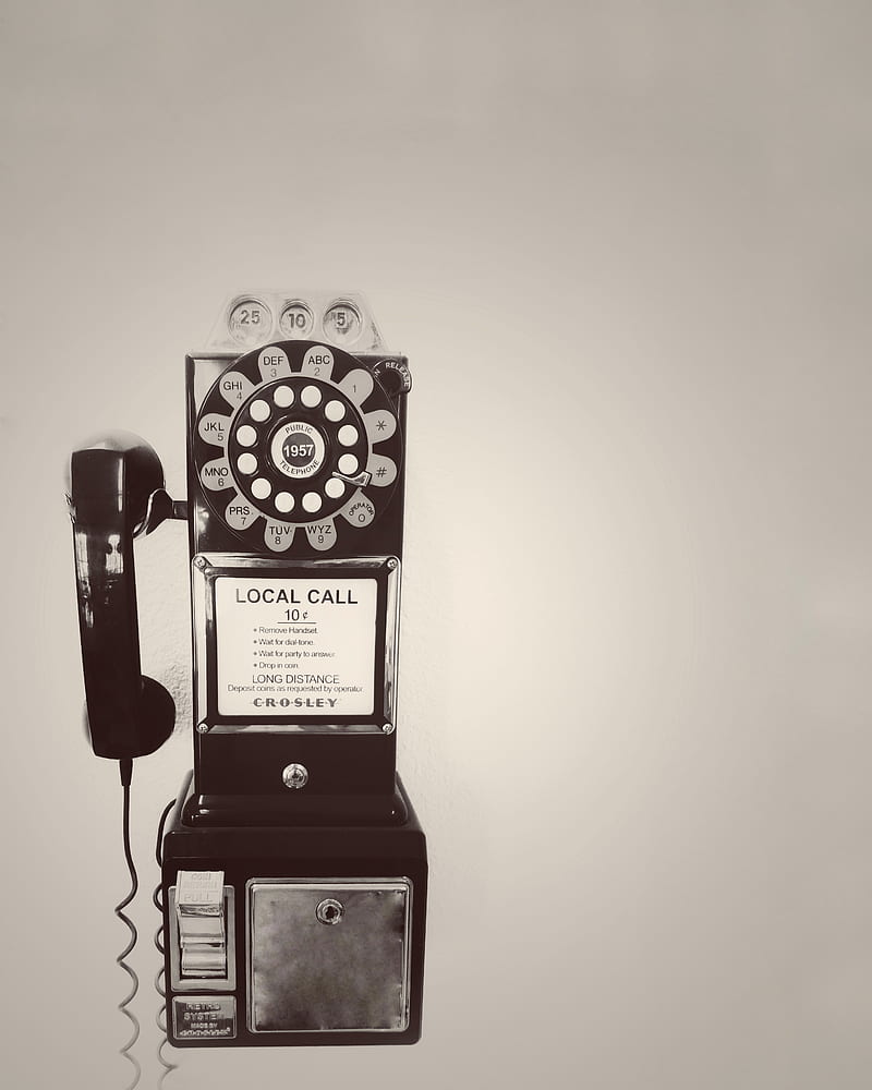 Vintage, art, black and white, doctor who, old, phone, ring, telephone, tones, HD phone wallpaper