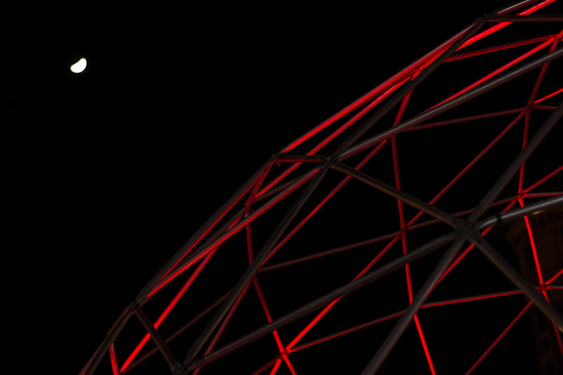 figure, polyhedron, cage, dark, red, HD wallpaper