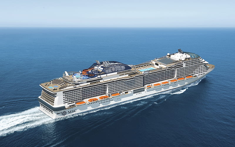 MSC Meraviglia cruise ship, sea, Meraviglia, MSC Cruises, HD wallpaper