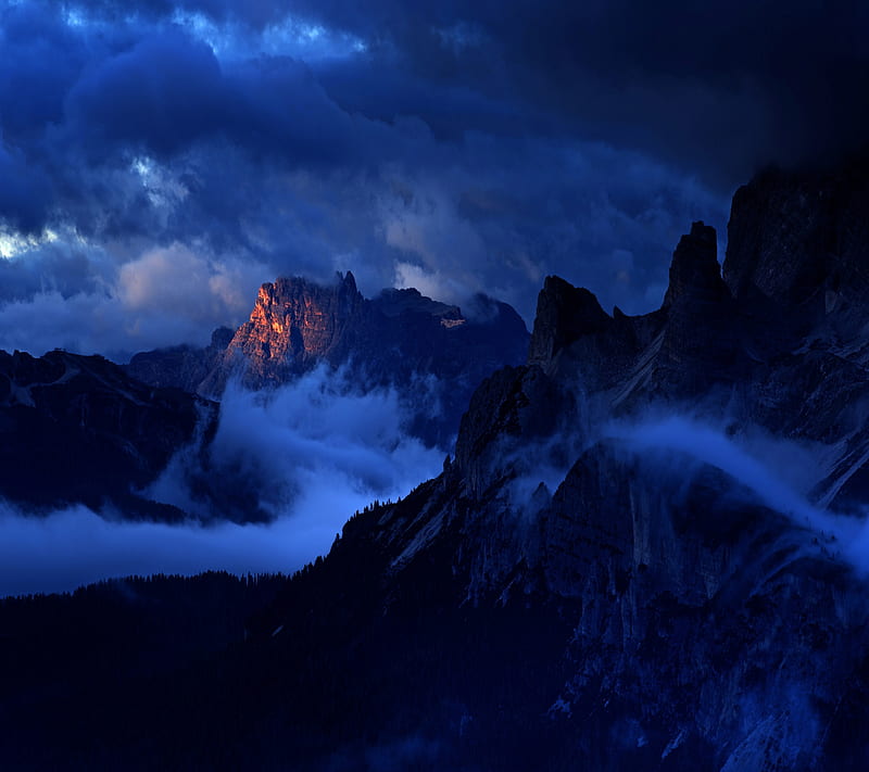 nature beauty, cloudy, cool, dark, landscape, mountains, nice, winter, HD wallpaper