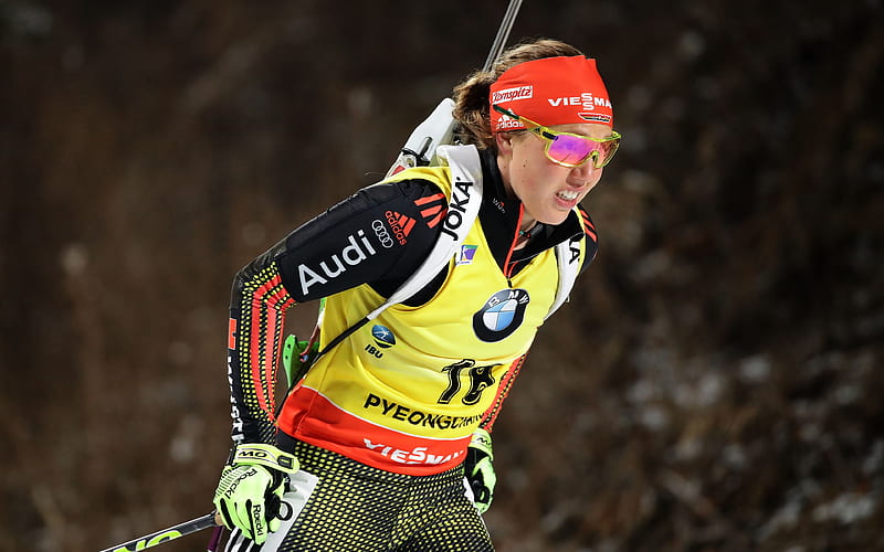 Laura Dahlmeier, German biathlete, world champion, biathlon, winter sports, HD wallpaper