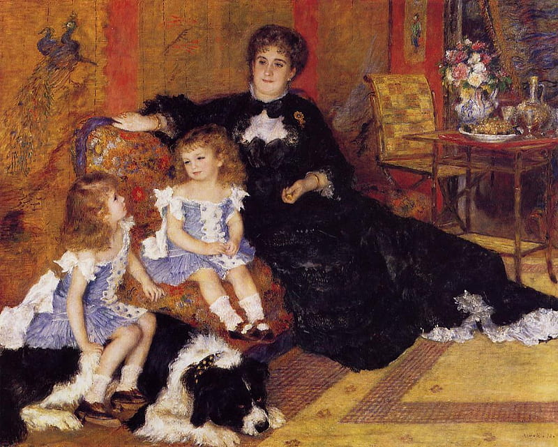 Madame Georges Charpentier and Her Children, children, art, mother, portraiture, HD wallpaper