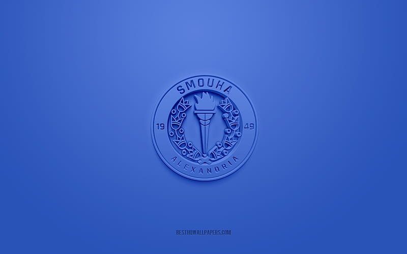 Smouha FC, creative 3D logo, blue background, 3d emblem, Egyptian ...