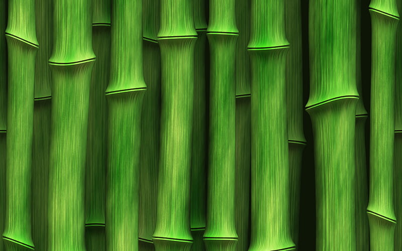 green bamboo texture, macro, bamboo textures, bamboo canes, bamboo, green wooden background, HD wallpaper