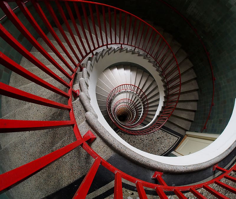 Spiral Staircase, up, stairs, spiral, down, HD wallpaper