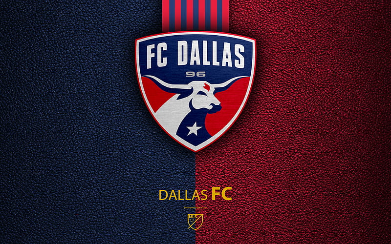 FC Dallas, FC American soccer club, MLS, leather texture, logo, emblem, Major League Soccer, Dallas, Texas, USA, football, MLS logo, HD wallpaper