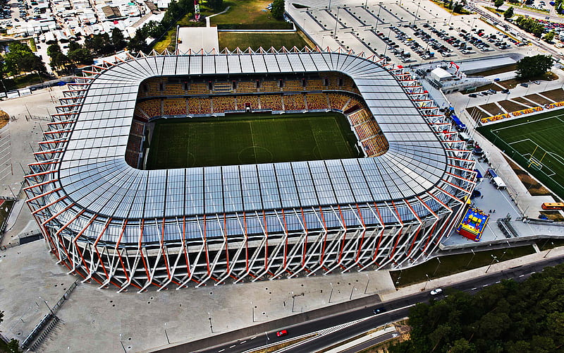 Stadion Miejski, Bialymstoku, Poland, Jagiellonia Stadium, Polish Football Stadium, Sports Arenas, Europe, HD wallpaper