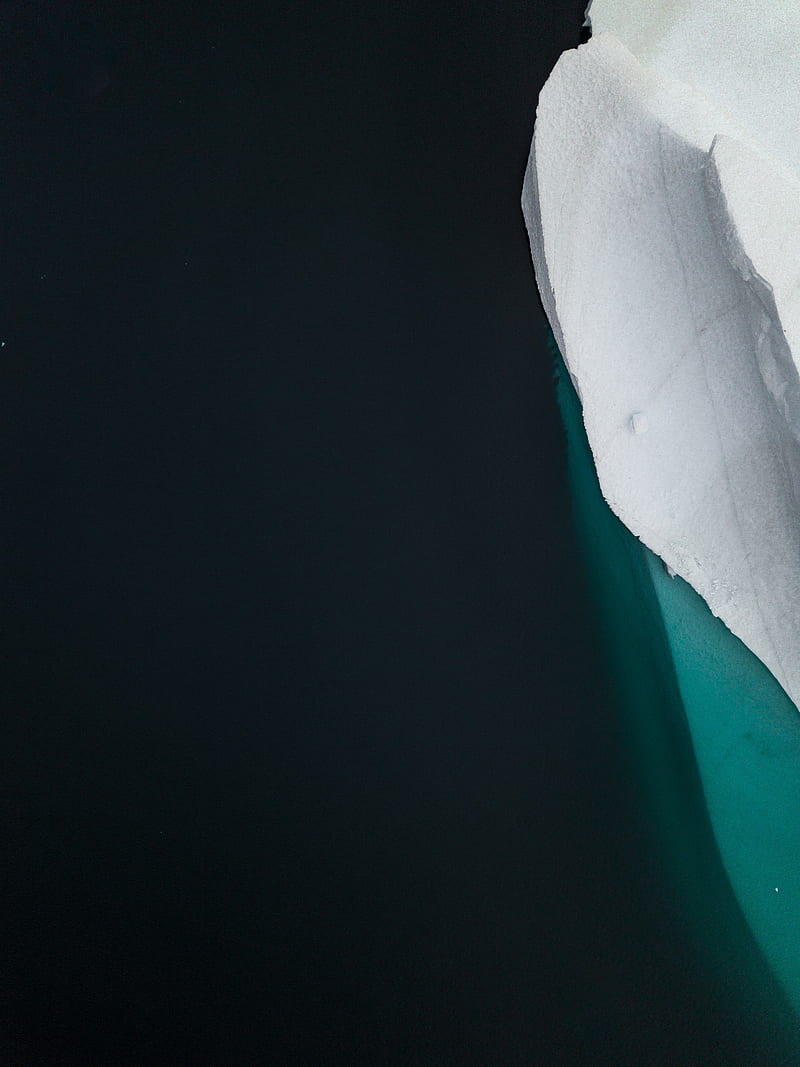 iceberg, aerial view, ice, water, minimalism, HD phone wallpaper