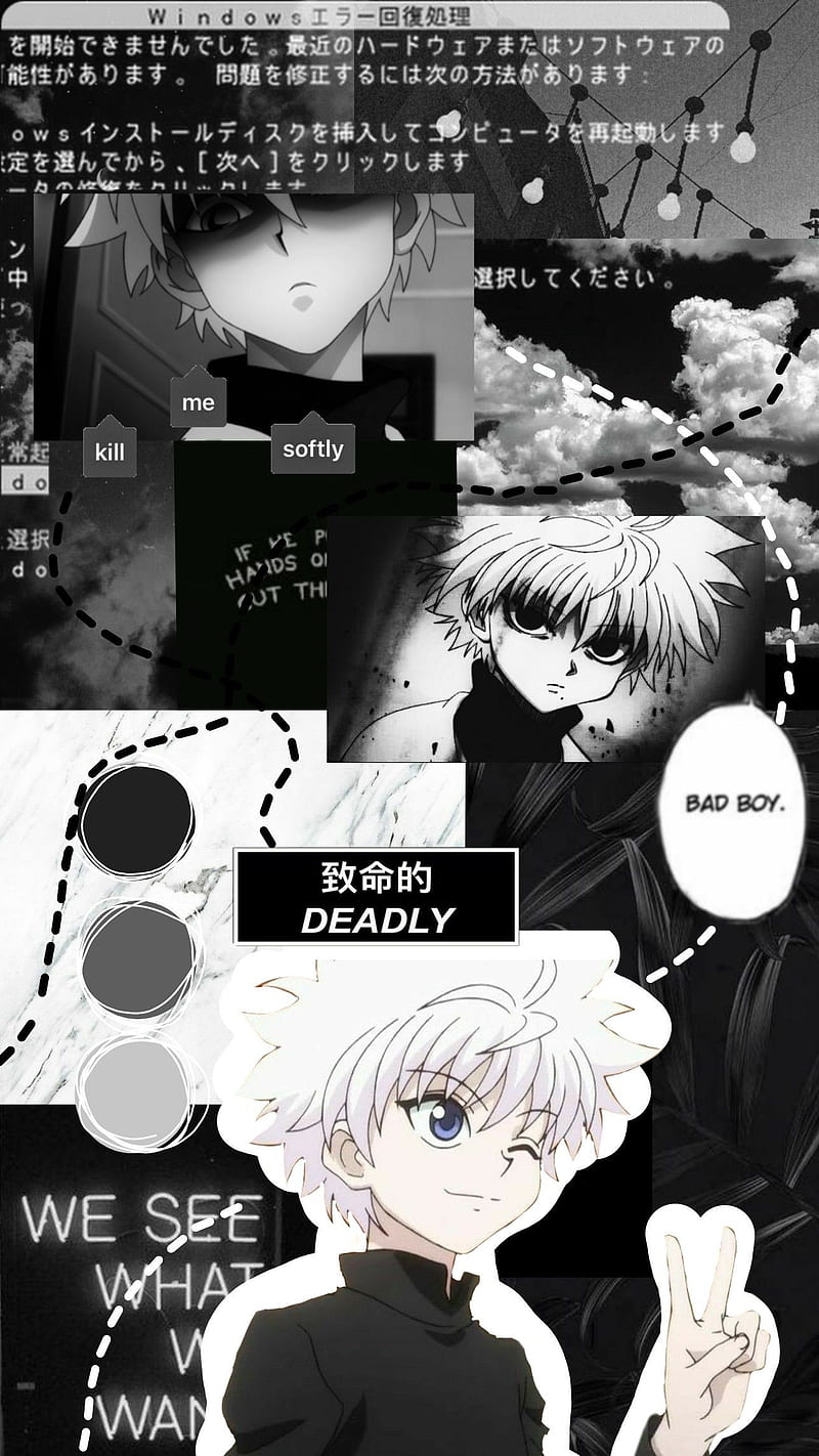 Dark KilluaAesthetic, aesthetic, anime, dark, hxh, killua, HD phone wallpaper