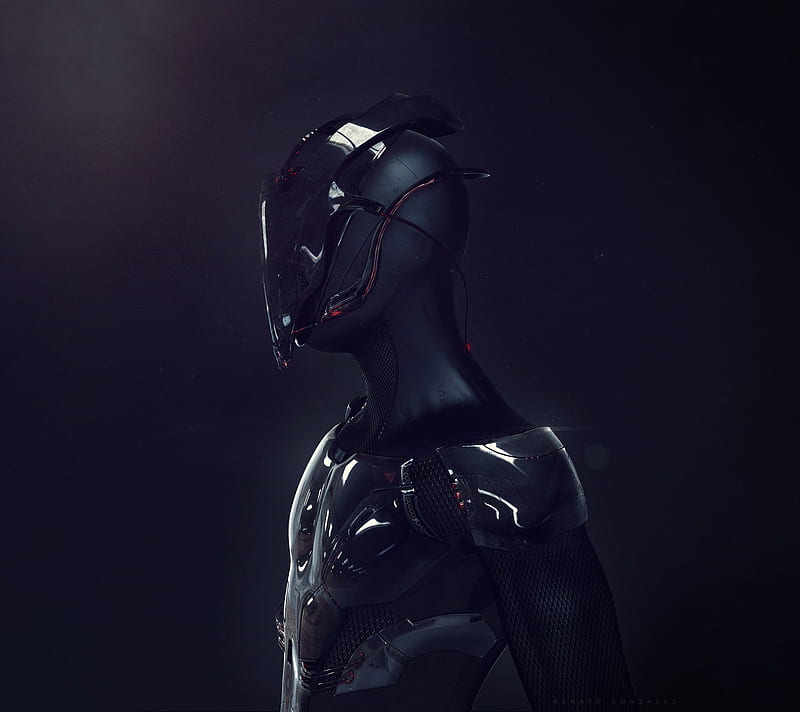 Black Cyborg, 2014, 3d, future, hop, robot, sci-fi, HD wallpaper