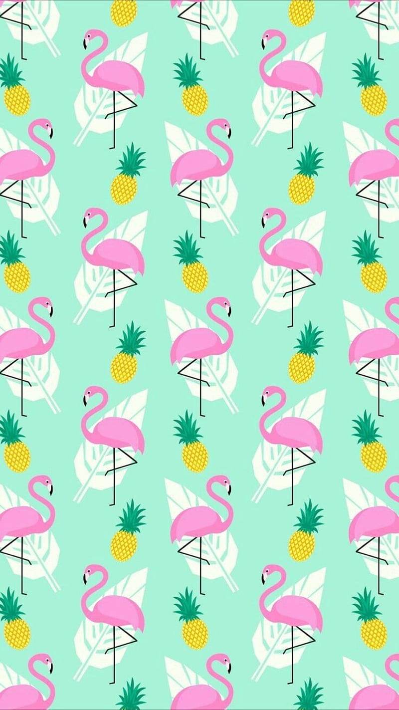 #wpp #papeldeparede #flamingo #abacaxi #tropical #tropica #verao #summer #sun. Pineapple , Flamingo , Pretty, HD phone wallpaper