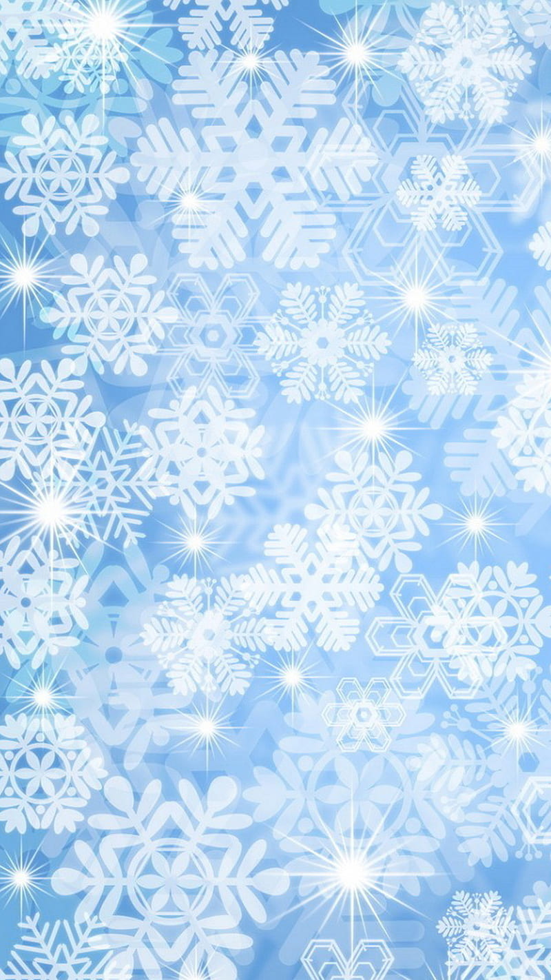 Snowflakes in Blue, in blue, snowflakes, HD phone wallpaper | Peakpx