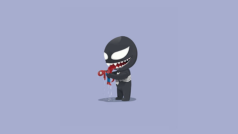 Venom Playtime With Little Spidey, venom, spiderman, artwork, digital-art, artist, supervillain, artstation, superheroes, art, HD wallpaper