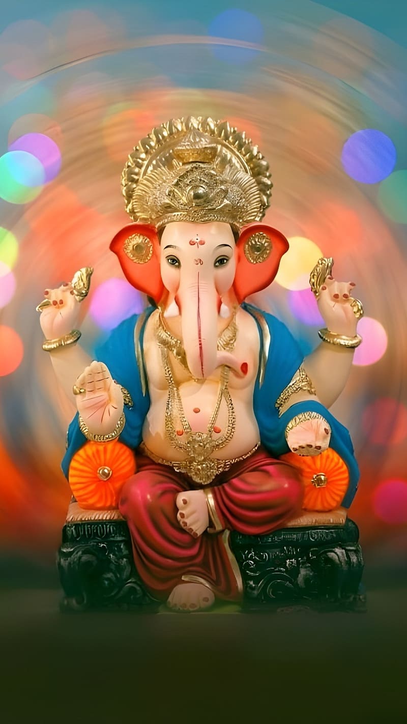 Shri Ganesh Ji Ke, Blur Background, lord, god, ganpati ji, HD phone wallpaper