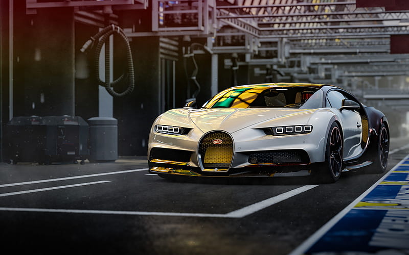Bugatti Chiron, raceway, 2018 cars, hypercars, new Chiron, Bugatti, HD wallpaper