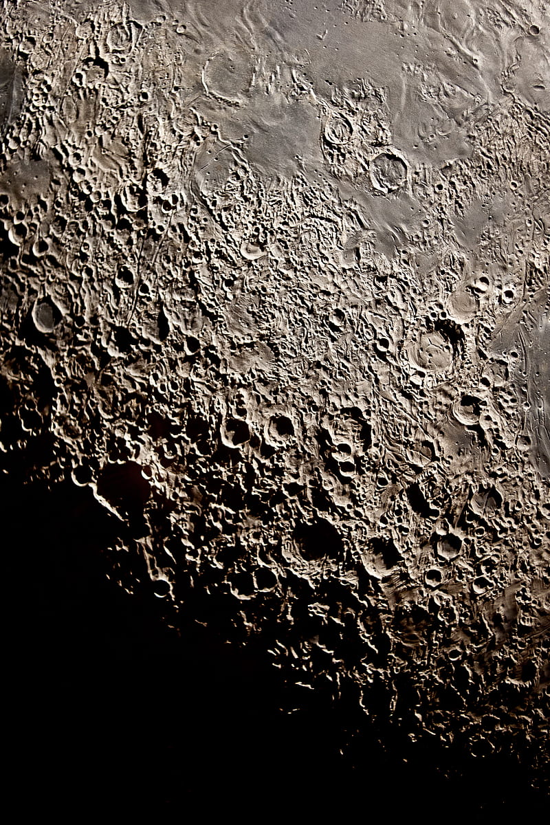 craters, relief, moon, dark, HD phone wallpaper