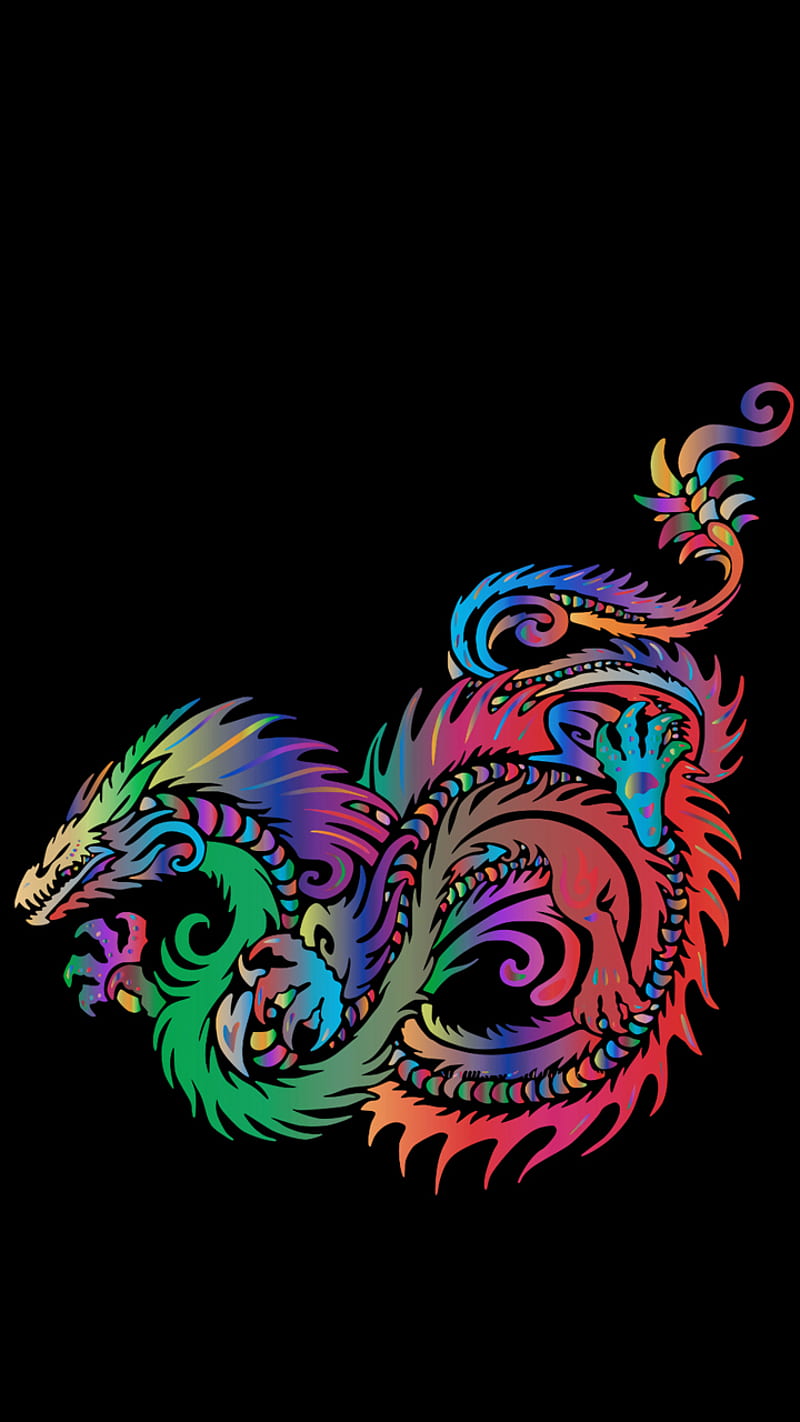 Dragon, colorful, colors, HD phone wallpaper