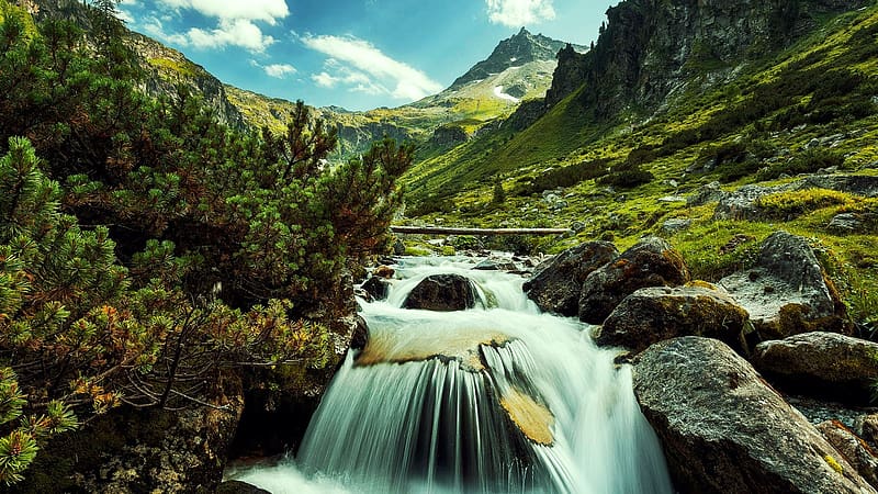Hohe Tauern National Park, Austria, alps, rocks, river, landscape, cascades, mountains, HD wallpaper