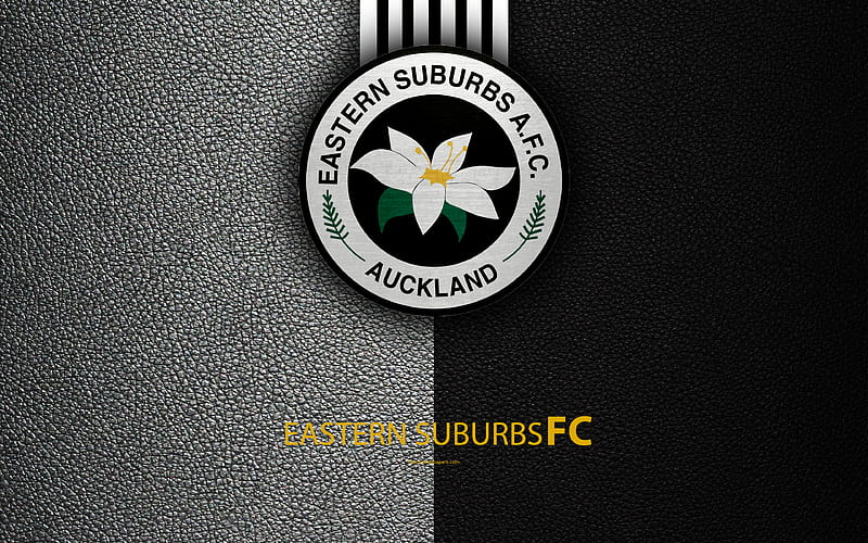 Eastern Suburbs AFC New Zealand Football Club, Eastern Suburbs logo, emblem, ISPS Handa Premiership, leather texture, Auckland, New Zealand, NZFC, OFC, Oceania, HD wallpaper