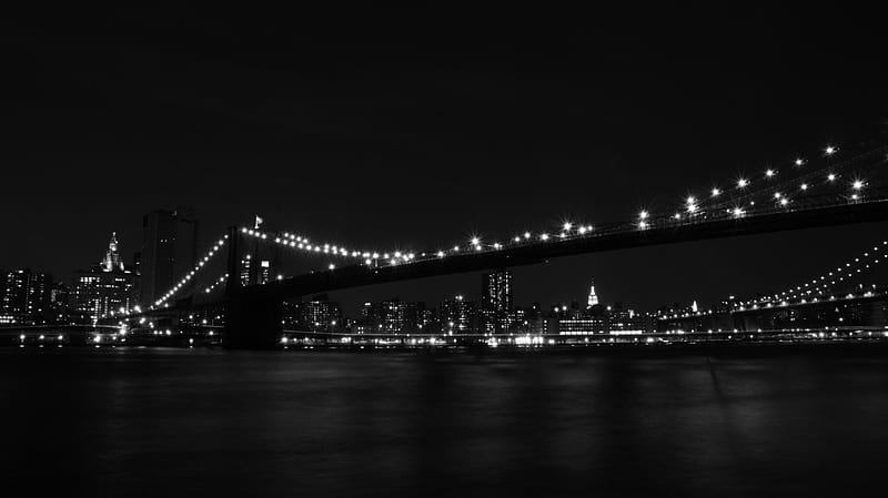 Brooklyn Bridge - Firefly-style, architecture, nyc, new york, new york city, Skyline, Brooklyn Bridge, by night, bridge, night, HD wallpaper