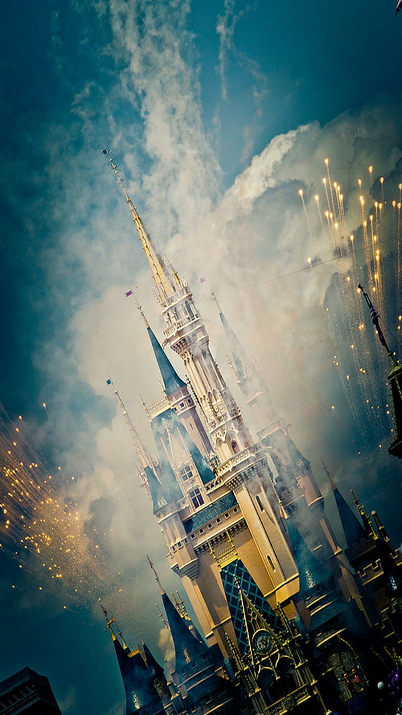 Disney, castle, disneyland, HD phone wallpaper