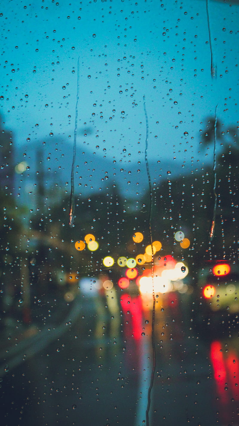 Raindrops, bangkok, city, glass, lights, phuket, positive, rain, rainyseason, HD phone wallpaper