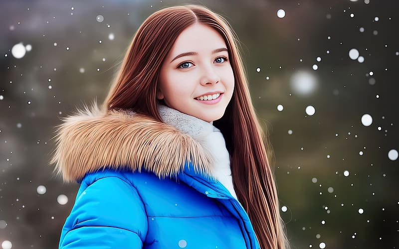 Winter Smile Girl Smile Snow Brunette HD Wallpaper Peakpx