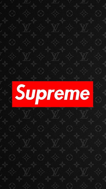 Black supreme, black lv, lv, supreme x, supreme x louis vuitton, HD phone wallpaper
