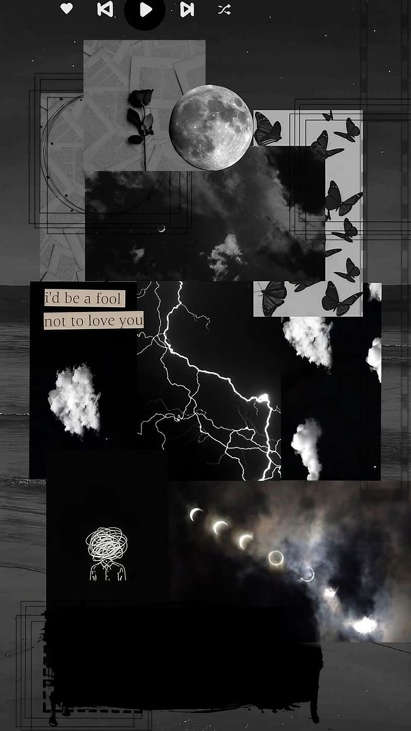 Black And White Aesthetic, Moon And Thunder Lightning, moon, thunder ...